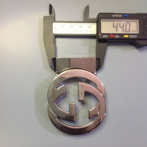 Gucci Silver BELT BUCKLE Men's Chrome / Rhodium Plated Interlocking "Gs" - Picture 10 of 11